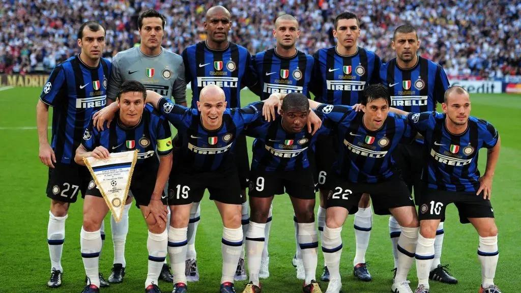 Time da Inter de Milão na final da Champions League de 2010. Foto: Shaun Botterill/Getty Images