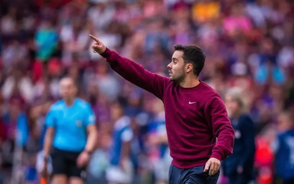 Jonatan Giráldez, novo treinador das Lyonnes, durante partida do Barcelona (Reprodução/Barcelona)