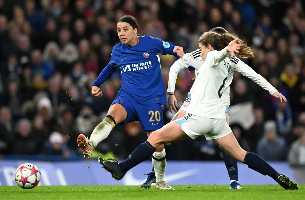 Sam Kerr atuando pelo Chelsea (Photo by Justin Setterfield/Getty Images)