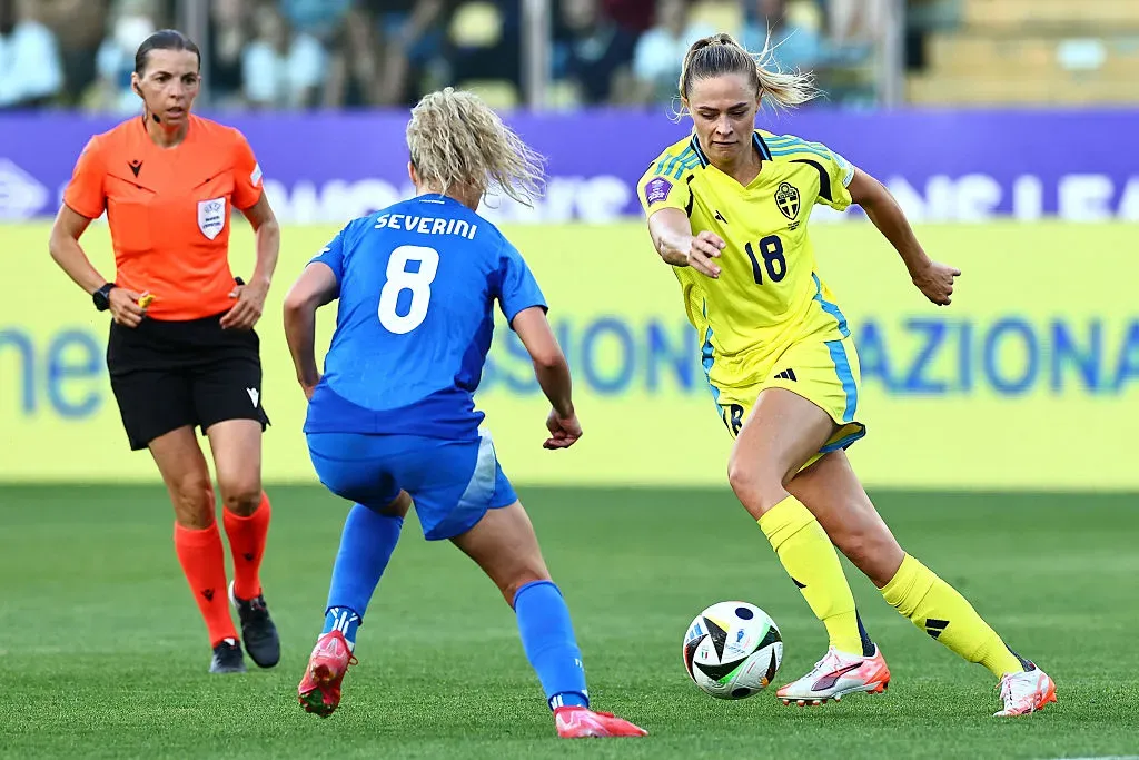 Fridolina Rolfo durante partida da Suécia (Photo by Luca Amedeo Bizzarri/Getty Images)
