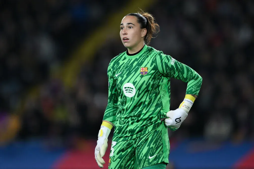 Cata Coll, goleira do Barcelona, atuando pela equipe espanhola (Photo by David Ramos/Getty Images)