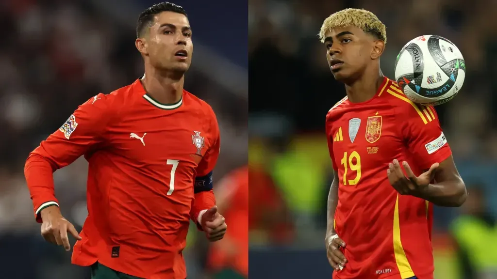 Cristiano Ronaldo e Lamine Yamal (Photo by Getty Images)