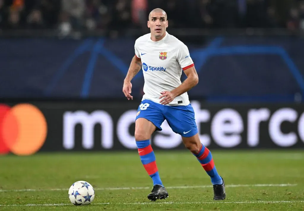 Oriol Romeu pelo Barcelona. (Photo by Stuart Franklin/Getty Images)