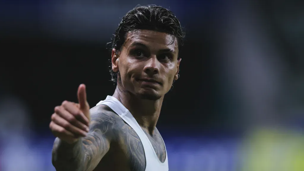 Richard Ríos após partida do Palmeiras (foto: Ettore Chiereguini/AGIF)