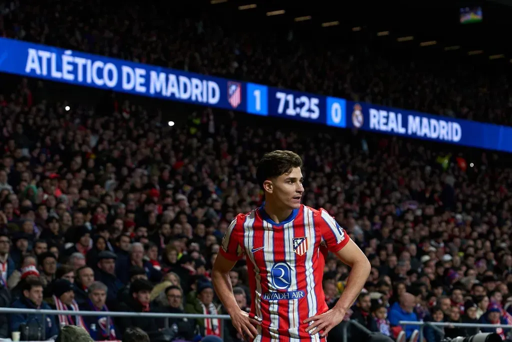 Julián Alvarez em jogo do Atlético de Madrid. Foto: Angel Martinez/Getty Images