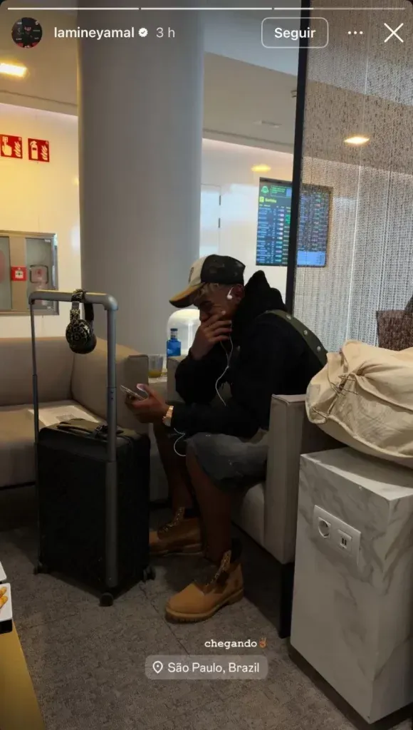 Yamal postou foto com malas. Foto: Reprodução/Instagram