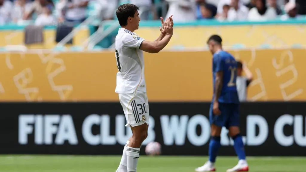 Gonzalo García comemorando gol no Mundial de Clubes. Foto: Megan Briggs/Getty Images