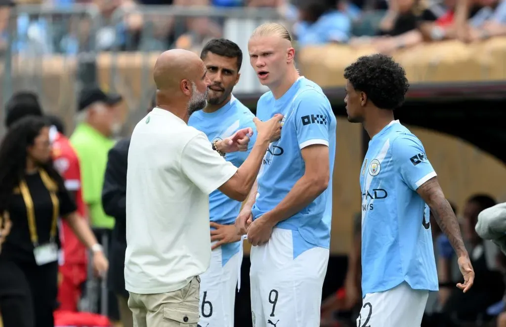 Pep Guardiola técnico do Manchester City. (Photo by David Ramos/Getty Images)