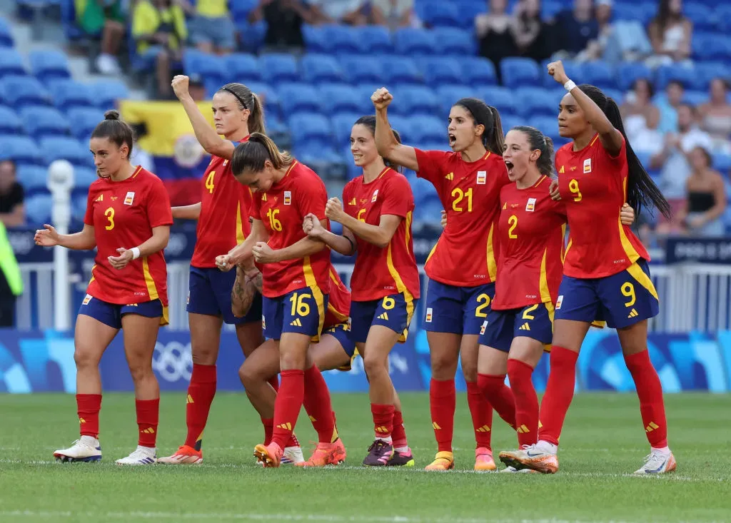 Jogadoras da seleção da Espanha (Photo by Claudio Villa/Getty Images)