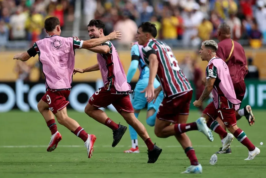 Jogadores do Fluminense comemorando. Foto: Buda Mendes/Getty Images