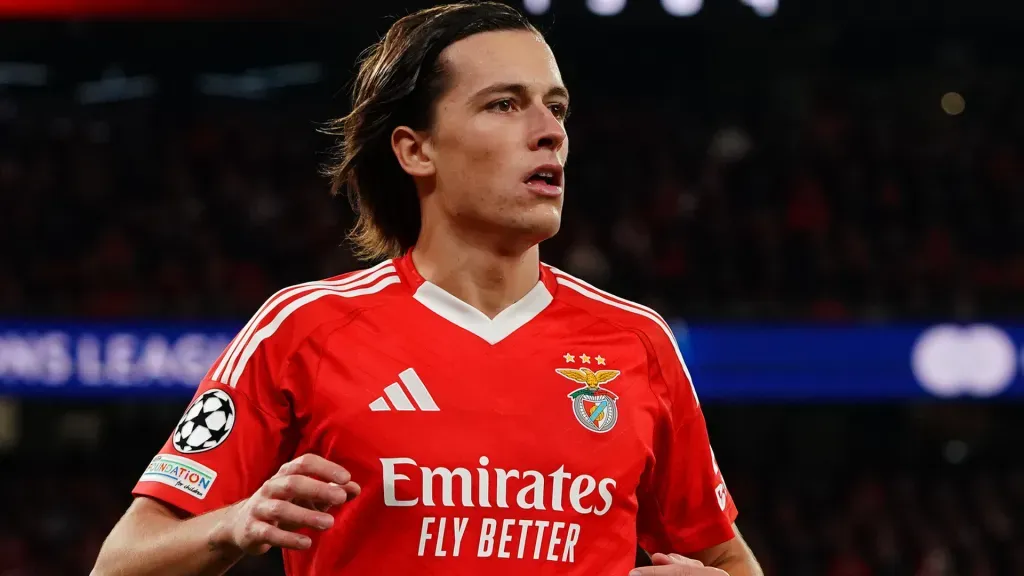 Carreras, novo reforço do Real Madrid, nos tempos de Benfica. Foto: Gualter Fatia/Getty Images