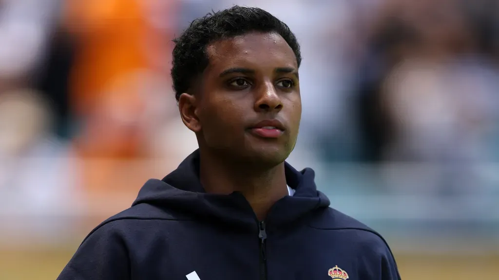 Rodrygo, alvo do Liverpool, em ação com o Real Madrid. Foto: Dan Mullan/Getty Images