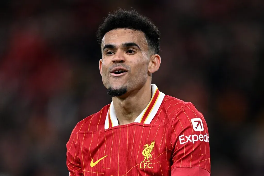 Luis Díaz pelo Liverpool. (Photo by Justin Setterfield/Getty Images)