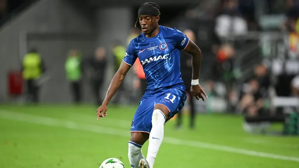 Noni Madueke em ação pelo Chelsea. Foto: Stuart Franklin/Getty Images