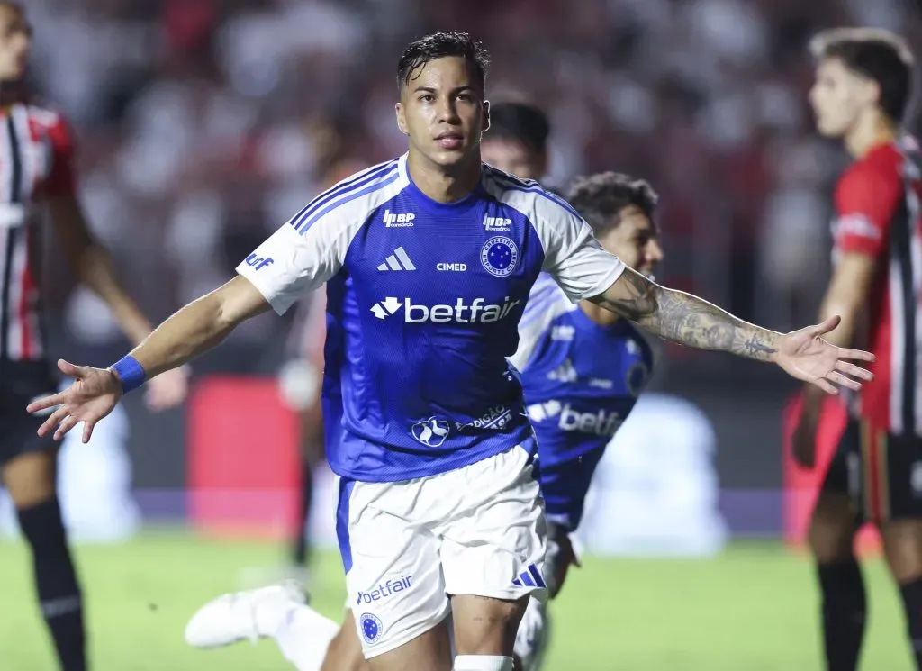Kaio Jorge celebrando gol pelo Cruzeiro. (Photo by Alexandre Schneider/Getty Images)