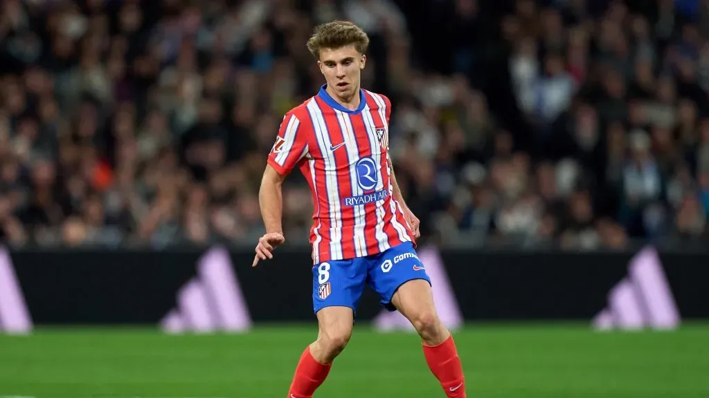 Pablo Barrios em jogo do Atlético de Madrid. Foto: Angel Martinez/Getty Images