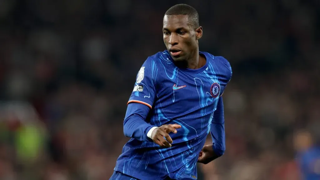 Nicolas Jackson em jogo do Chelsea. Foto: Carl Recine/Getty Images