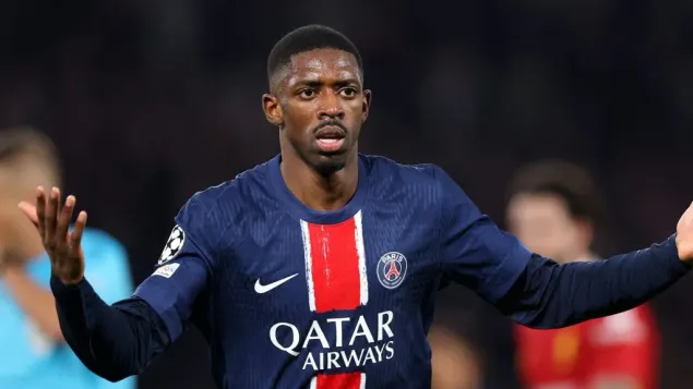 Ousmane Dembélé em ação com o PSG (Photo by Julian Finney/Getty Images)