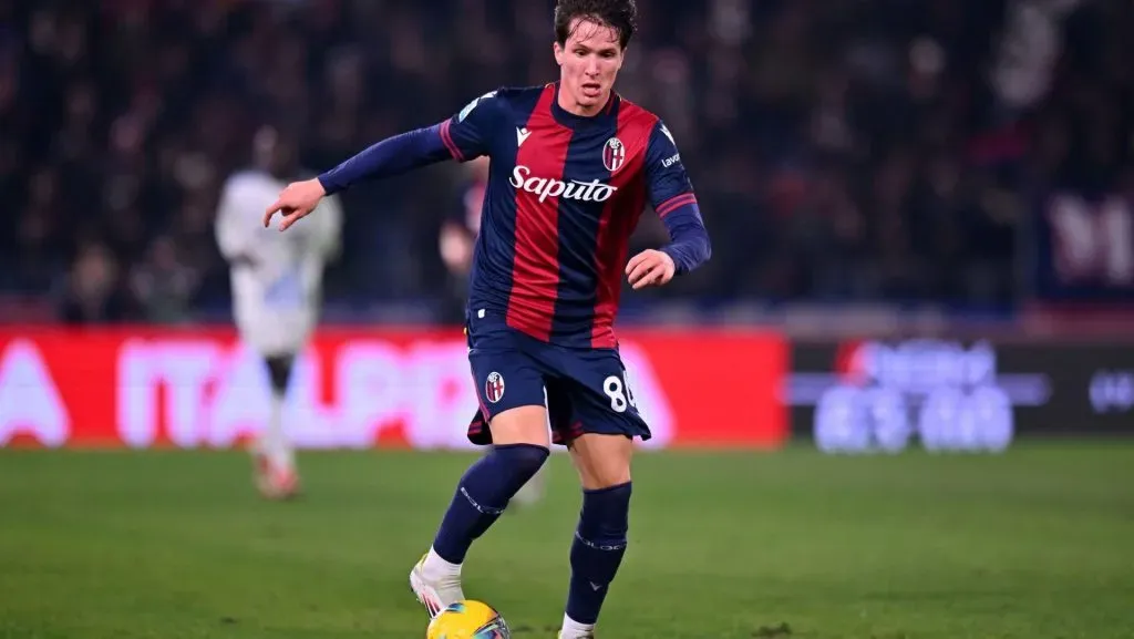 Giovanni Fabbian, do Bologna, durante a partida da Série A. Foto: Alessandro Sabattini/Getty Images