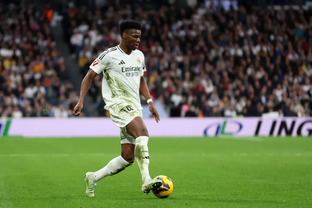 Tchouaméni em ação pelo Real Madrid. (Photo by Florencia Tan Jun/Getty Images)