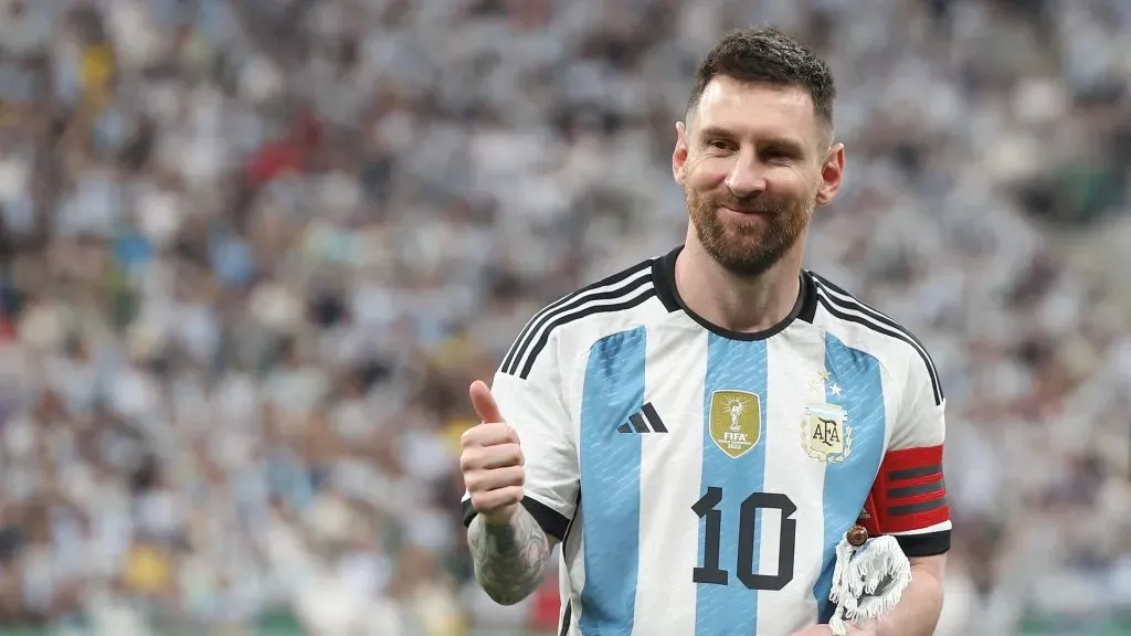 Messi jogando pela Argentina. Foto: Lintao Zhang/Getty Images