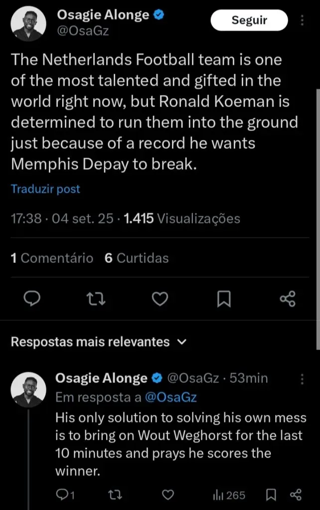 Repercussão via X
