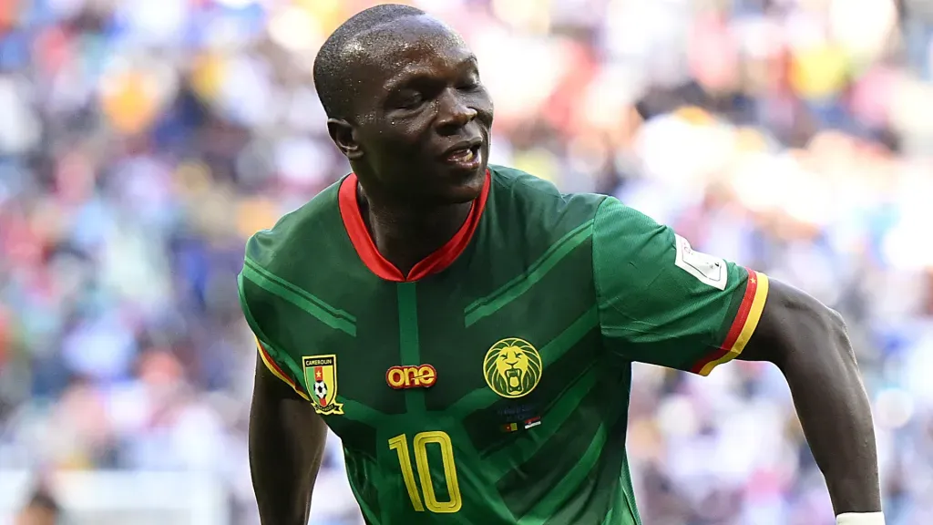 Aboubakar, alvo do São Paulo, em campo na Copa do Mundo de 2022. Foto: Clive Mason/Getty Images