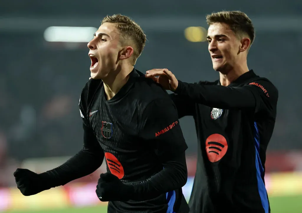 Gavi e Fermín Lopez em ação. Srdjan Stevanovic/Getty Images.