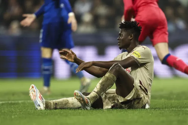 Karim Konaté, centroavante alvo da diretoria do Barcelona e artilheiro do RB Salzburg – (Photo by Jasmin Walter/Getty Images)