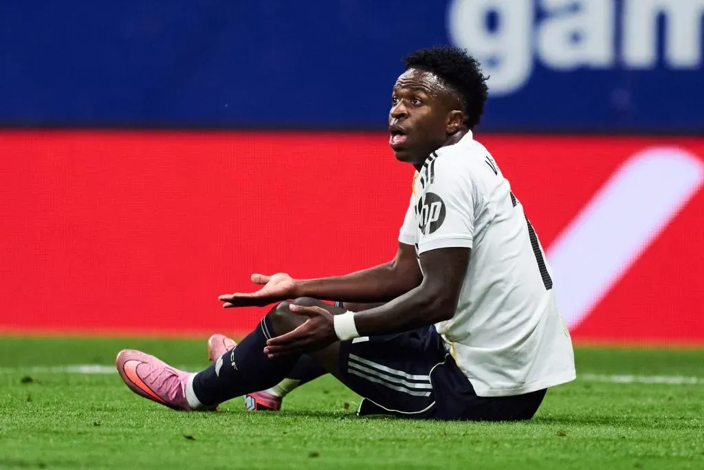 Vinicius Júnior em jogo do Real Madrid. Foto: Juan Manuel Serrano Arce/Getty Images