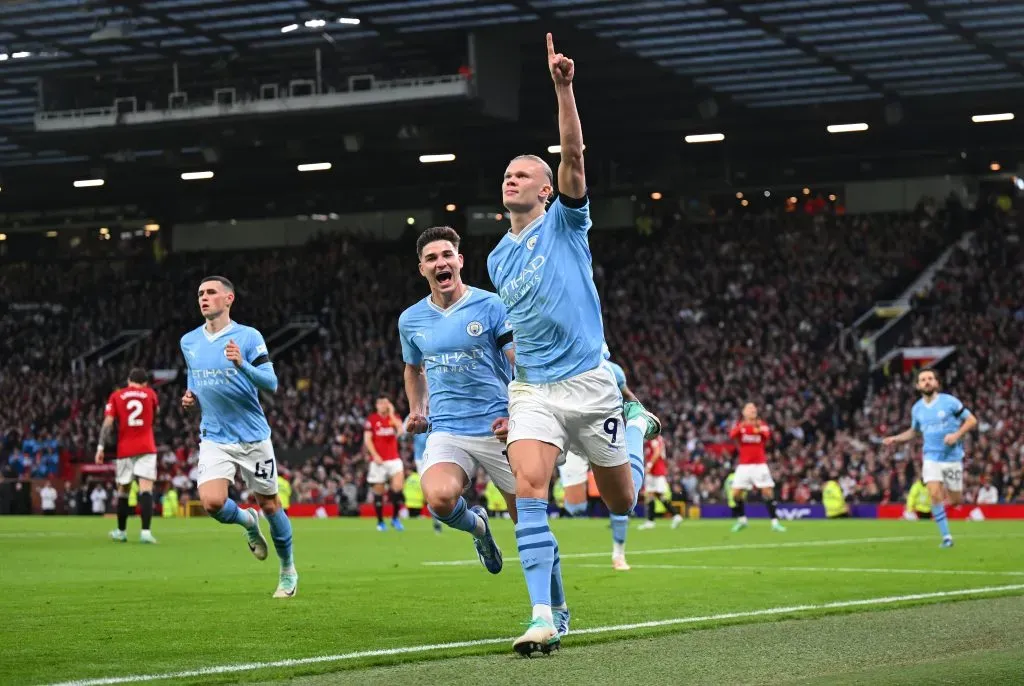 Haaland é destaque em vitória do Manchester City. Foto: Michael Regan/Getty Images