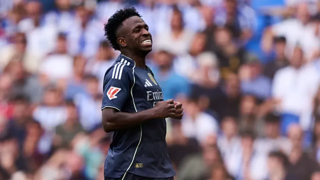 Vini Jr. em ação pelo Real Madrid. Juan Manuel Serrano Arce/Getty Images.