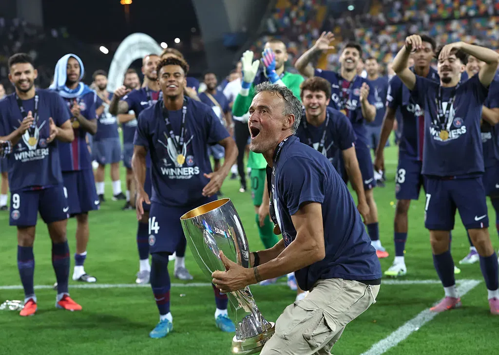 Luis Enrique em ação pelo PSG. Claudio Villa/Getty Images.