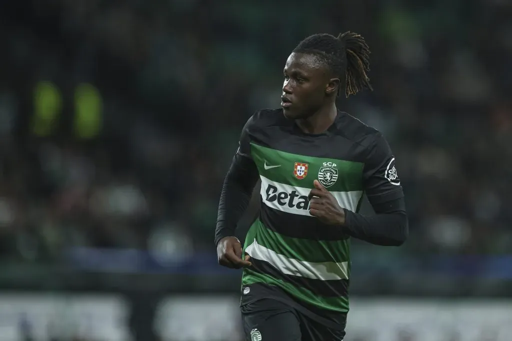 Geovany Quenda é outro jogador interessante do Sporting. Ele deve ser titular em Sporting x Kairat (Foto: Carlos Rodrigues/Getty Images)