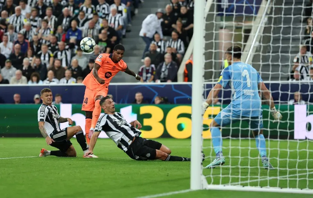 Marcus Rashford em ação contra o Newcastle. (Photo by Stu Forster/Getty Images)