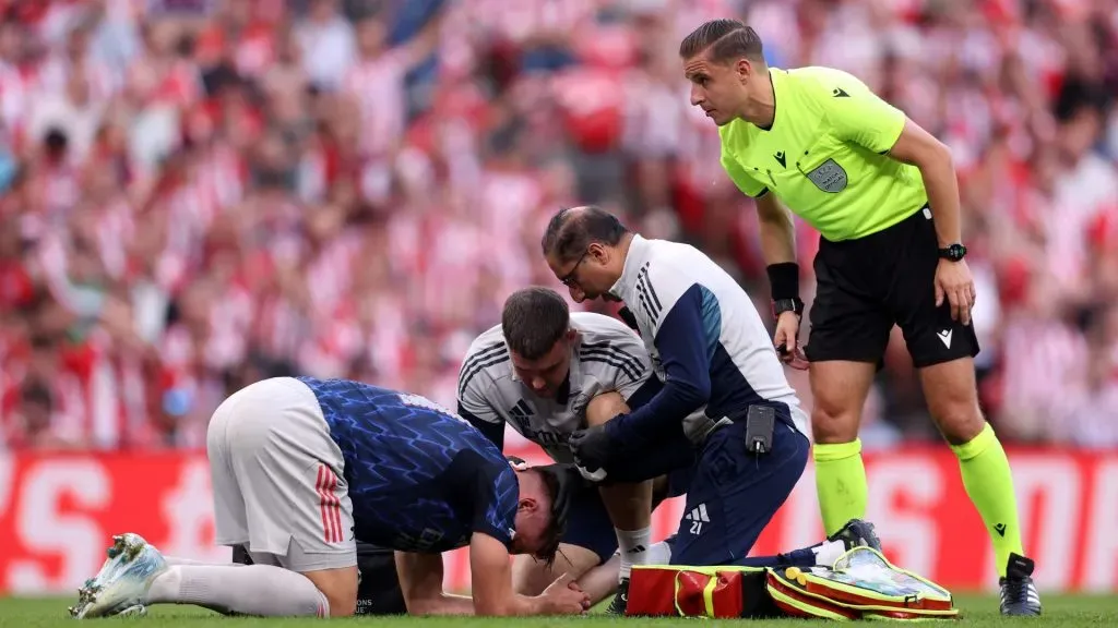 Gyökeres cortou a cabeça contra o Athletic Bilbao (foto: Ion Alcoba Beitia/Getty Imagens)