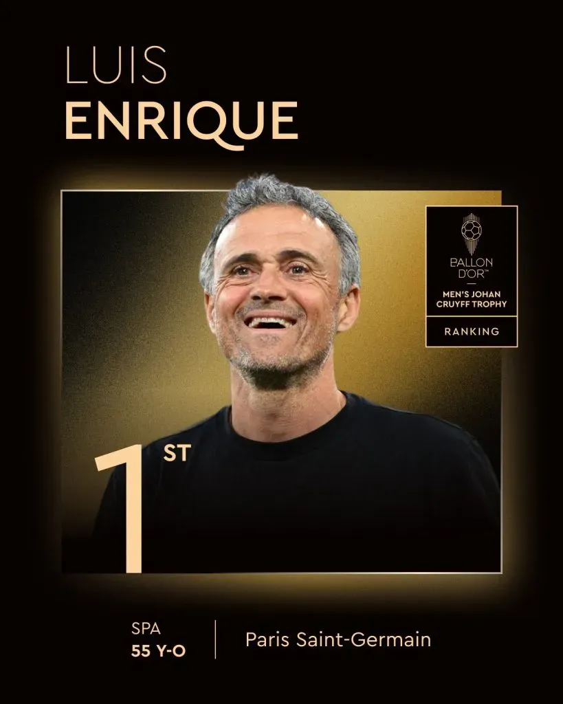 Luis Enrique vence o prêmio Johan Cruyff