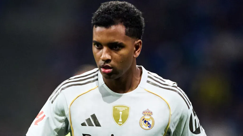 Rodrygo em ação com o Real Madrid. Foto: Juan Manuel Serrano Arce/Getty Images