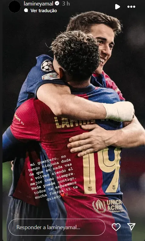 Yamal mandou recado a Gavi (foto: reprodução/Instagram)