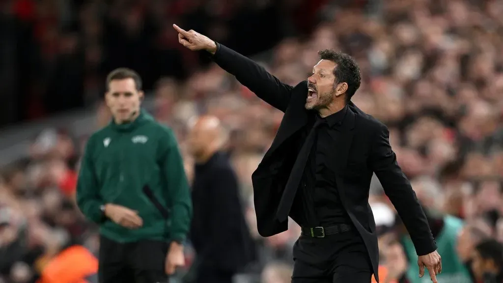 Diego Simeone comandando o Atlético de Madrid. Foto: Clive Mason/Getty Images