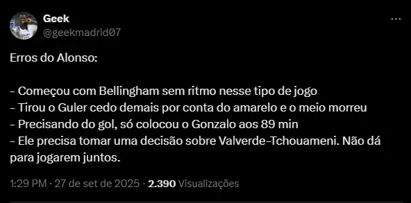 Fanáticos criticam Xabi Alonso