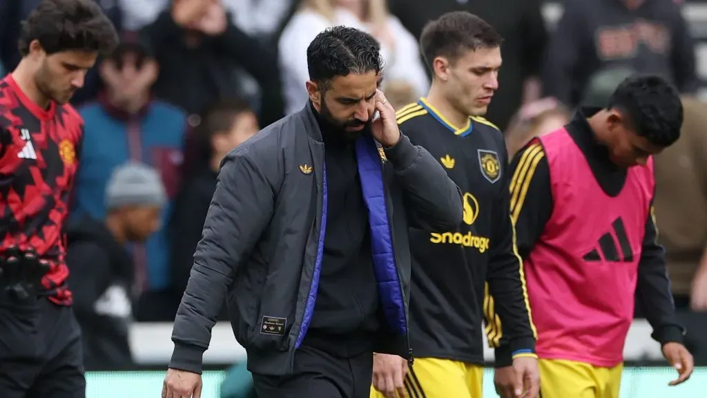 Ruben Amorim após jogo contra o Brentford, pela Premier League (Foto: Tom Dulat/Getty Images)