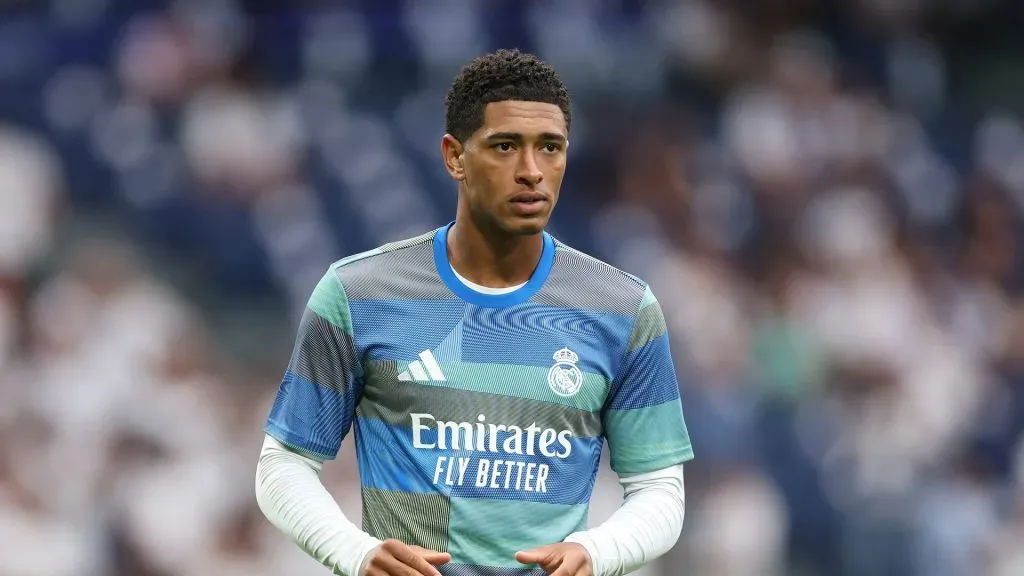 Bellingham antes da partida do Real Madrid. Foto: Florencia Tan Jun/Getty Images