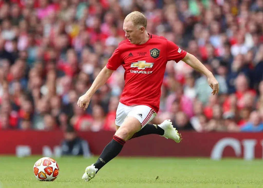 Paul Scholes em jogo das lendas do Manchester United. (Photo by Matthew Lewis/Getty Images)