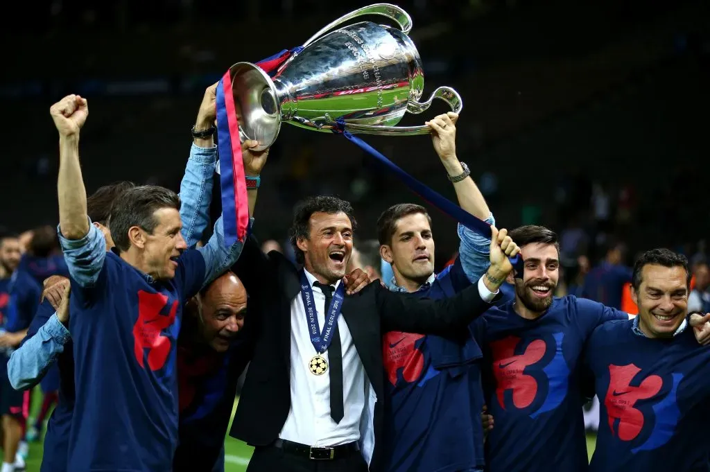Luis Enrique também fez história no Barcelona (Photo by Paul Gilham/Getty Images)