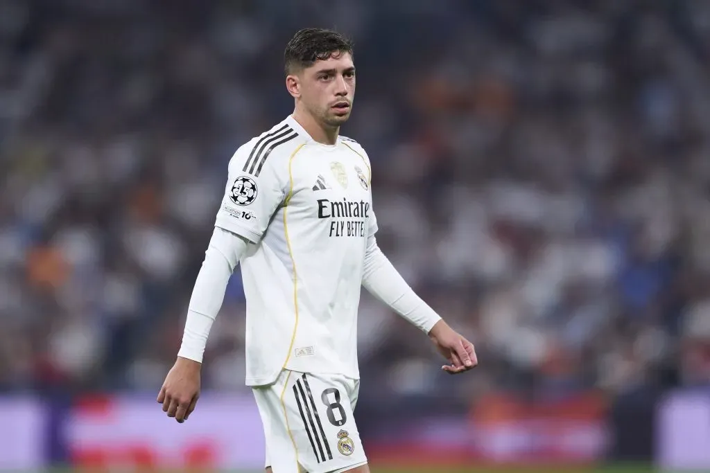Valverde em campo no jogo contra o Marseille (Photo by Mateo Villalba Sanchez/Getty Images)