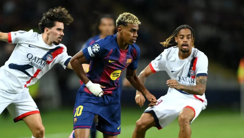 Lamine Yamal em Barcelona x PSG. Foto: David Ramos/Getty Images