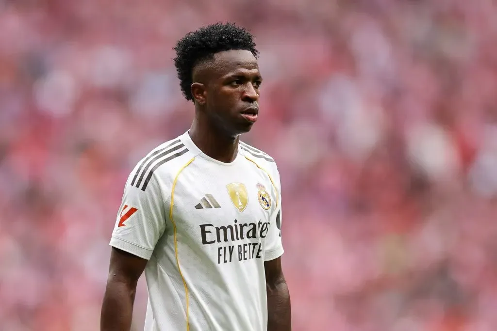 Vinicius Jr perderia espaço no Real Madrid por Harry Kane. Foto: Florencia Tan Jun/Getty Images