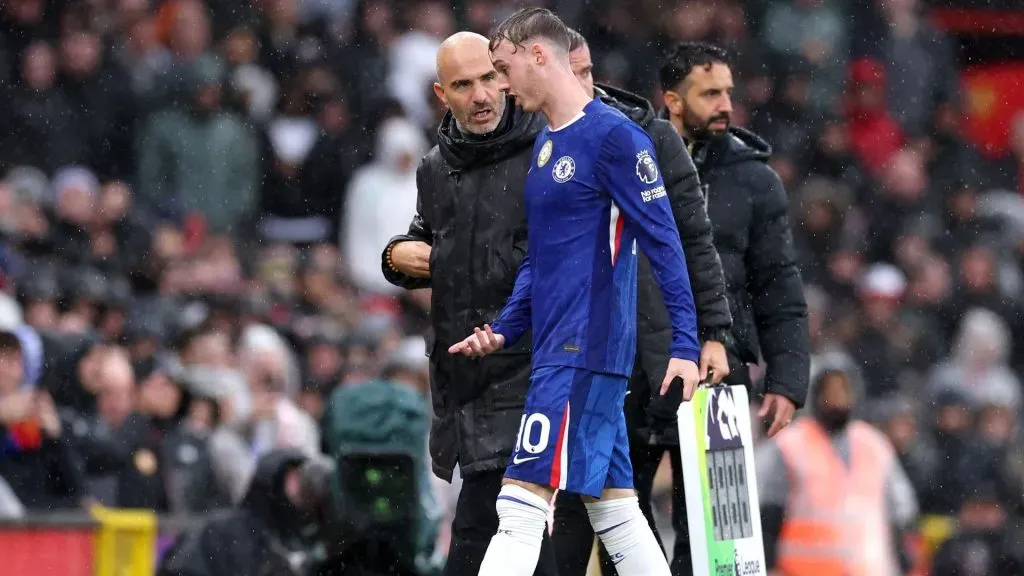 Maresca e Palmer em jogo do Chelsea (foto: Alex Livesey/Getty Imagens)