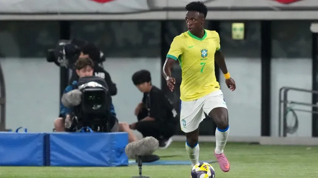 Vinicius Júnior disputou amistosos pela Seleção Brasileira em outubro (foto: Koji Watanabe/Getty Images)